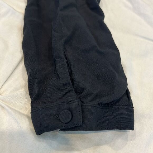 Justfab Women's Black Deep V-Neck Long Sleeves Crinkle Dress Size Medium - Picture 6 of 9